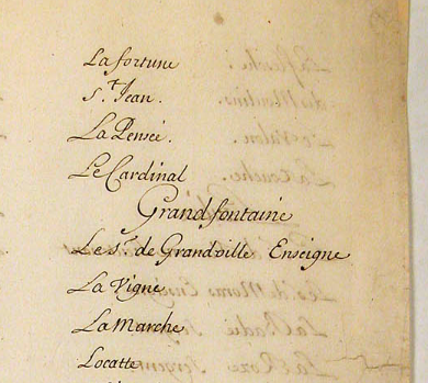 Rôle officiel soldats Carignan manuscrit